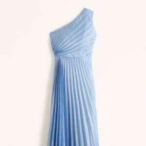 NWT One-Shoulder Pleated Maxi Dress